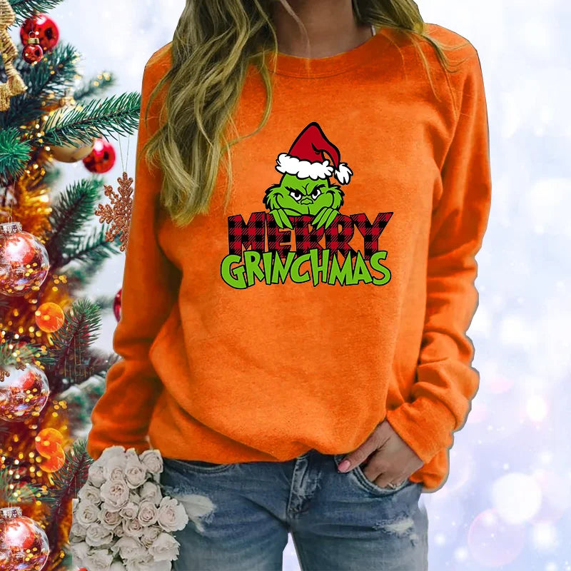 Merry Christmas Harajuku Printed Sweatshirt Women's Fashion