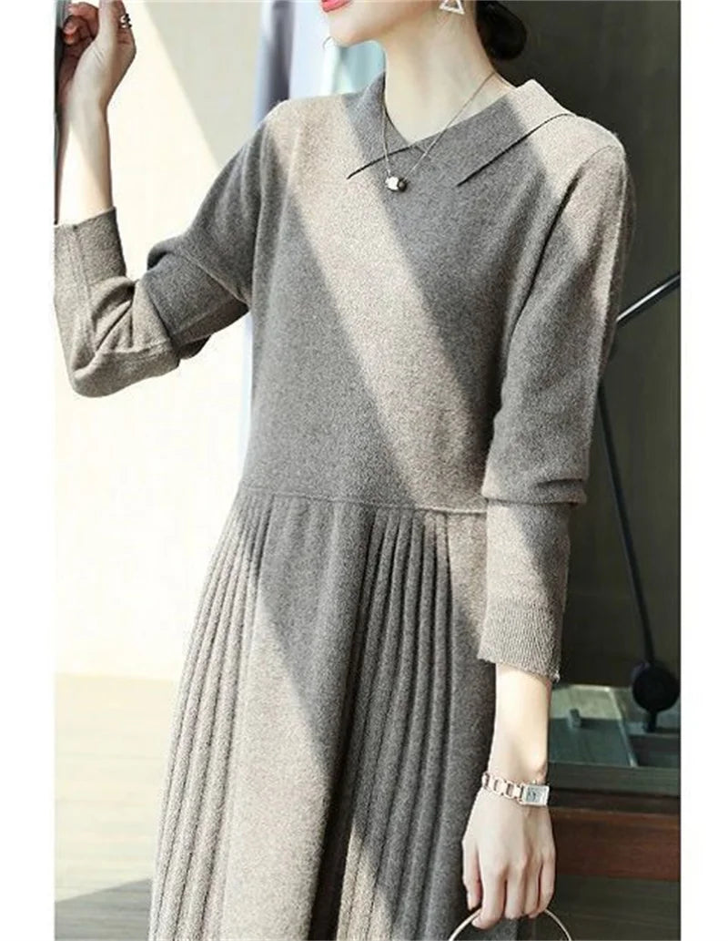 Autumn Winter Women's Loose Knitted Dress