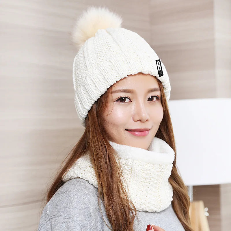 Brand Winter Knitted Scarf & Hat Set