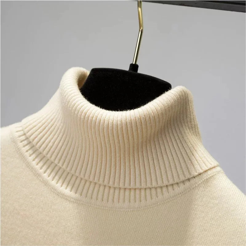 Elegant Velvet Lined Turtleneck Sweater for Women