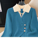 Switch Splicing Slim Women’s Knitted Cardigan 2 image