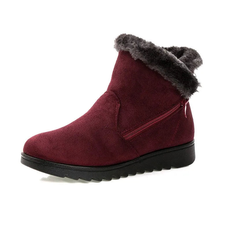 Women's Warm Plush Snow Boots with Zipper | Alfadarling