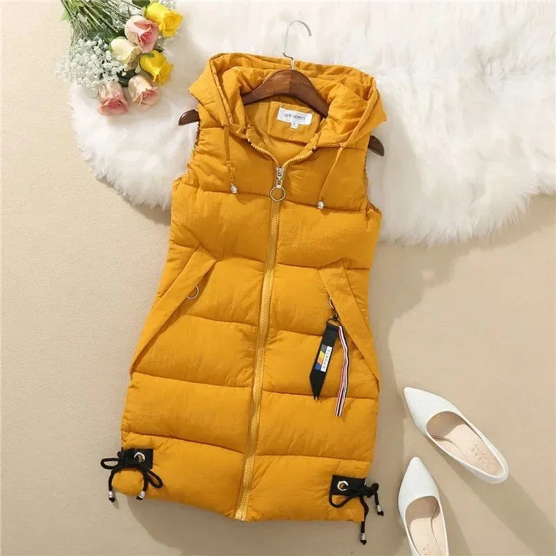 Women's Hooded Puffer Vest – Winter Warmth & Style