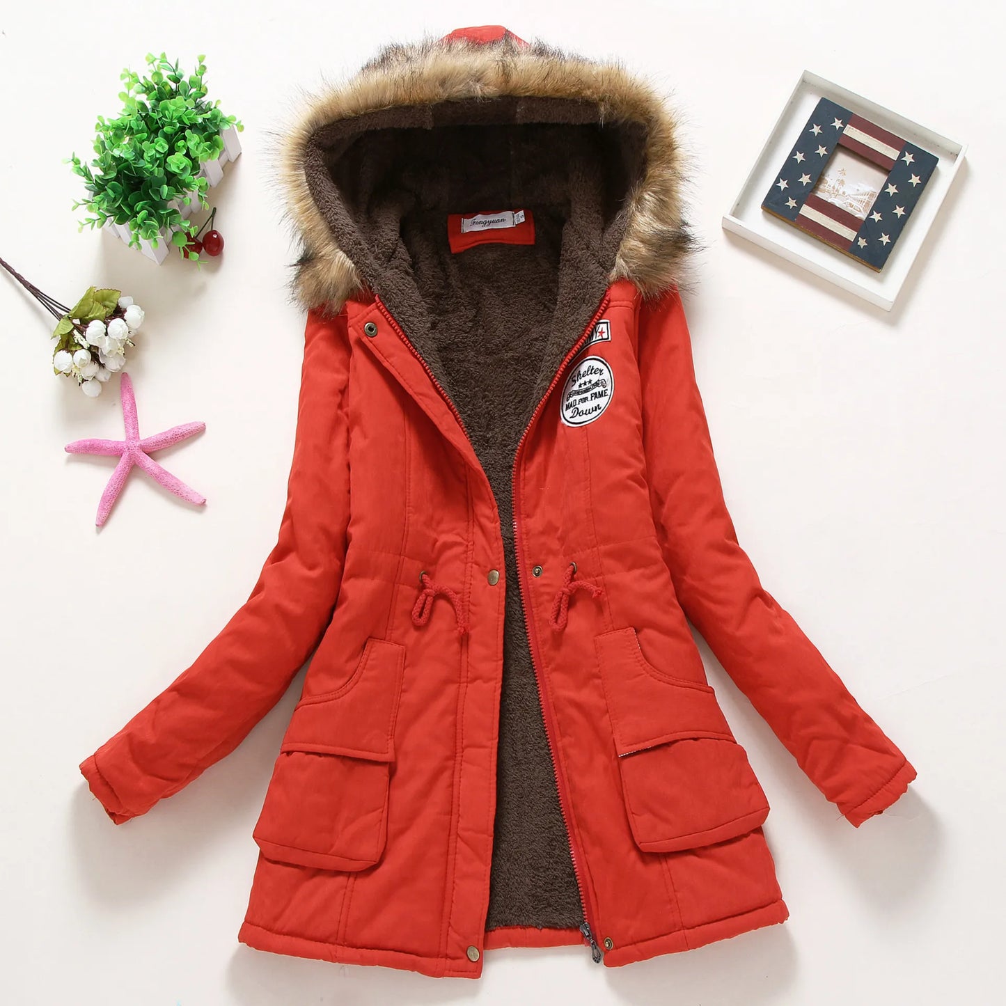 Spring Autumn Winter Jacket Thick Warm Hooded Parka