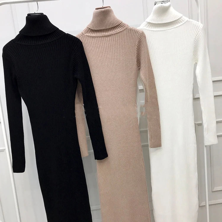 H Han Queen Turtleneck Bodycon Sweater Dress