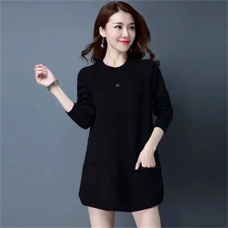 New Korean Women Long Sweater Pullover – Cozy & Stylish Knitwear