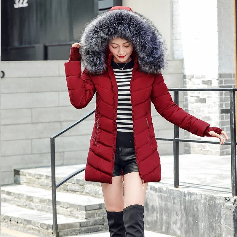 Slim Women Winter Jacket - Warm Cotton Padded Coat