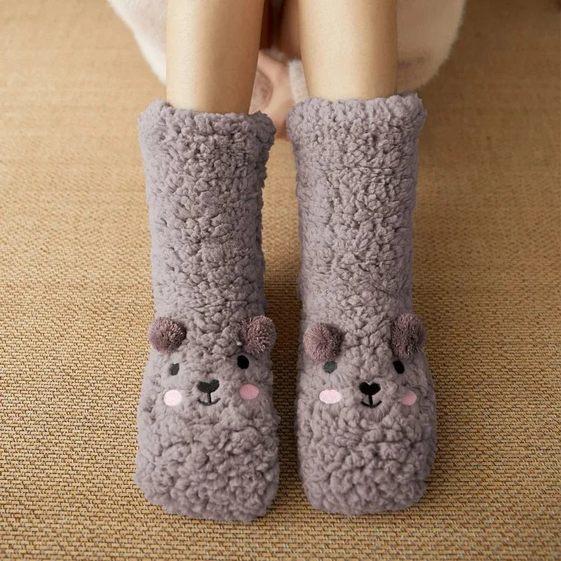 Women's Plush Non-Slip Coral Fleece Floor Socks | Alfadarling