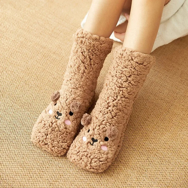 Women's Plush Non-Slip Coral Fleece Floor Socks | Alfadarling