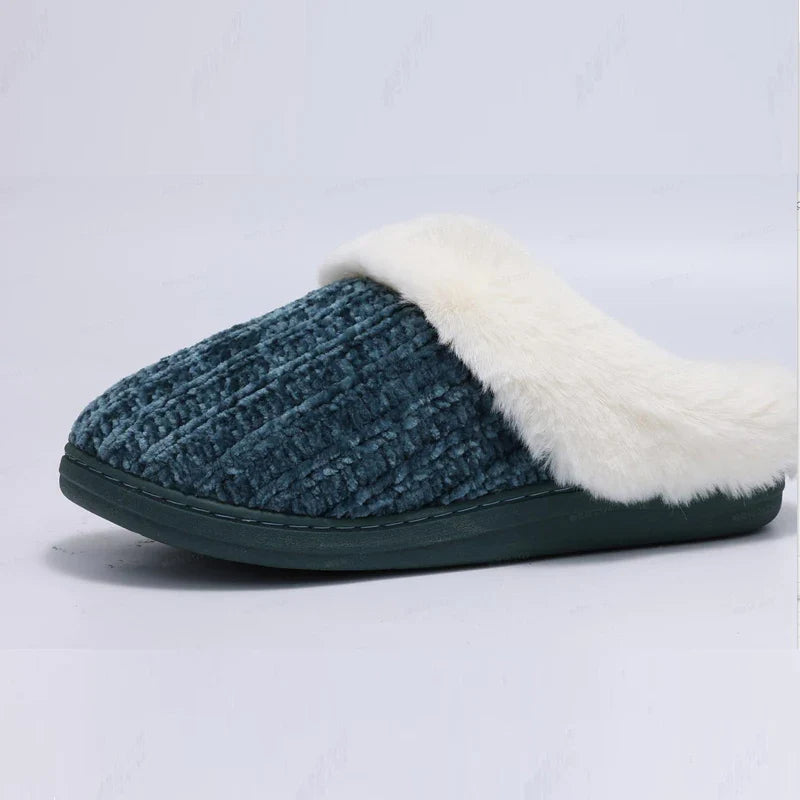 Comwarm Winter Knit Fur Slippers - Soft & Cozy