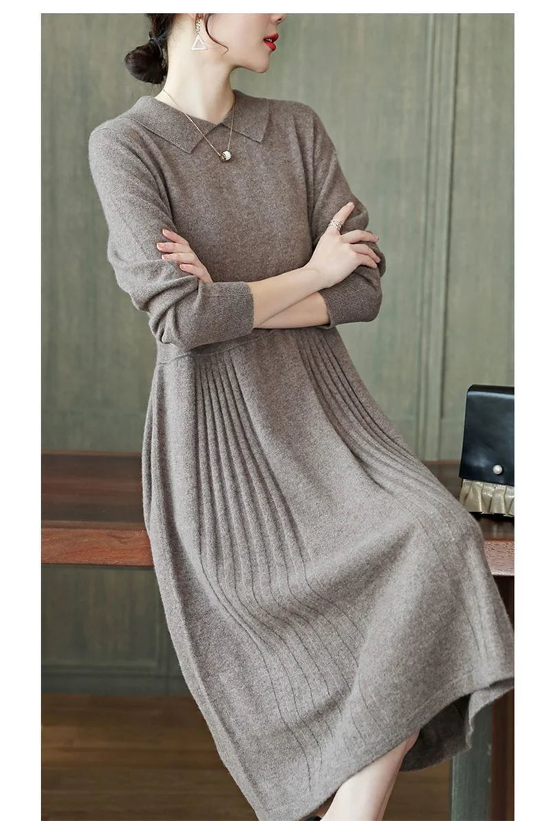 Autumn Winter Women's Loose Knitted Dress