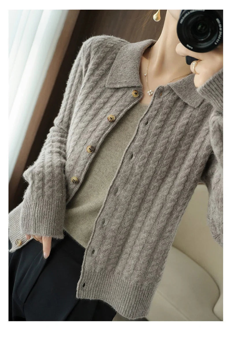 Cashmere Women’s Loose Fitting Knitted Cardigan