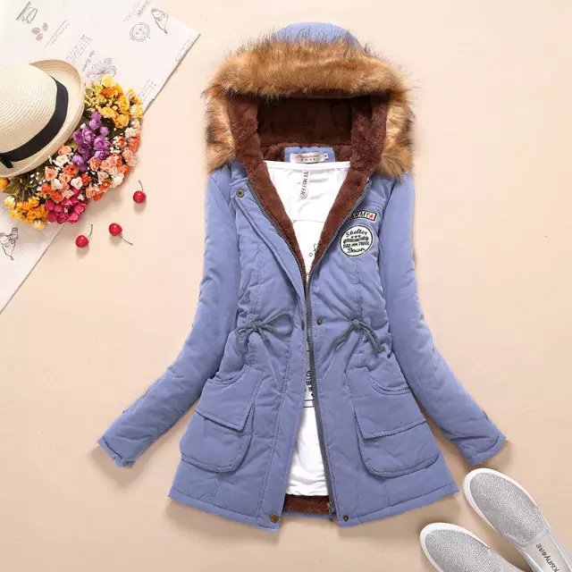 Autumn Winter Women’s Hooded Slim Coat