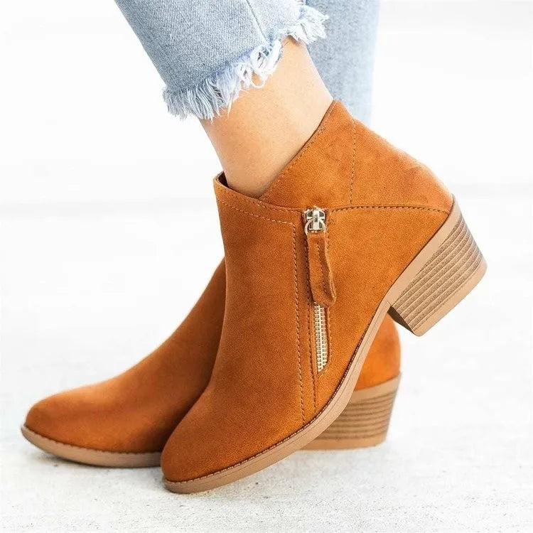 Autumn Winter Low Heel Ankle Boots for Women