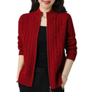 Switch Half High Collar Zipper Knitted Cardigan Jacket for Women 1 image