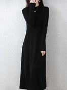 Switch Autumn Winter Women&#39;s Wool Mock Neck Dress 2 image