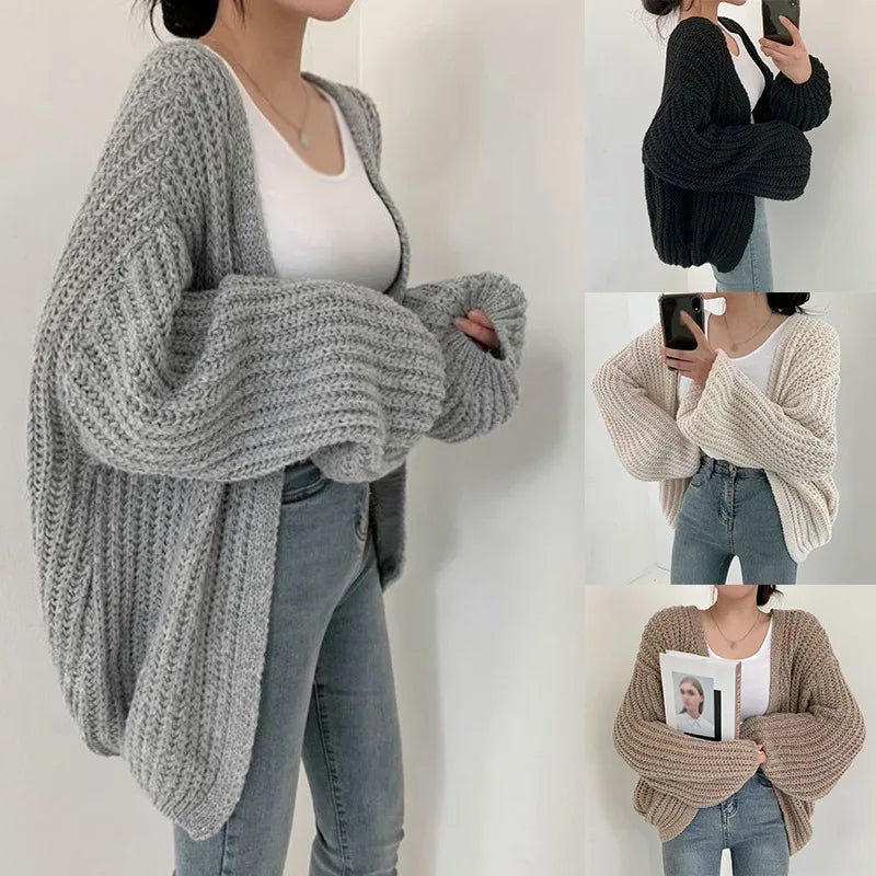 Korean Style Sweater Jacket - Autumn & Winter V-neck