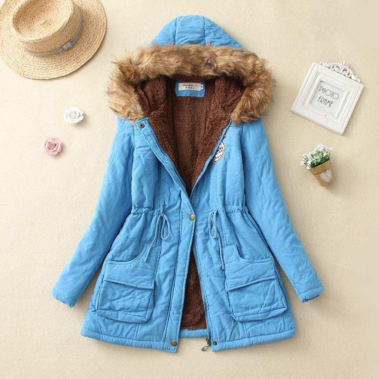 Autumn Winter Women’s Hooded Slim Coat