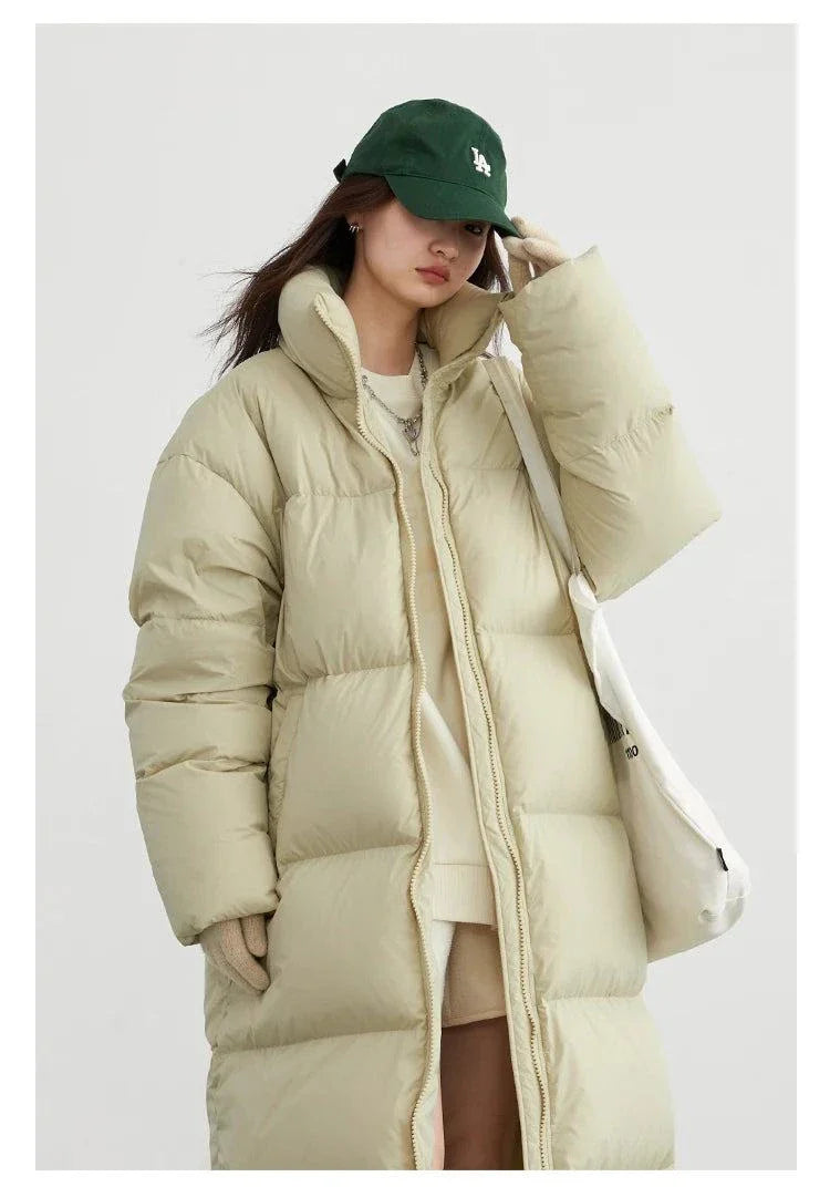 Women's Long Down Coat - Thick and Warm, Loose Casual Jacket for Autumn Winter 2023.