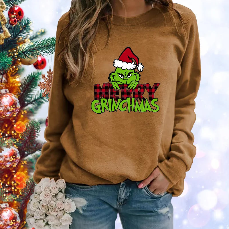 Merry Christmas Harajuku Printed Sweatshirt Women's Fashion