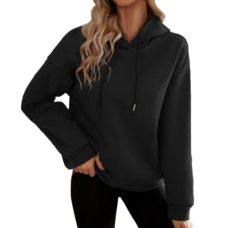 Women’s Casual Black Loose Hoodie