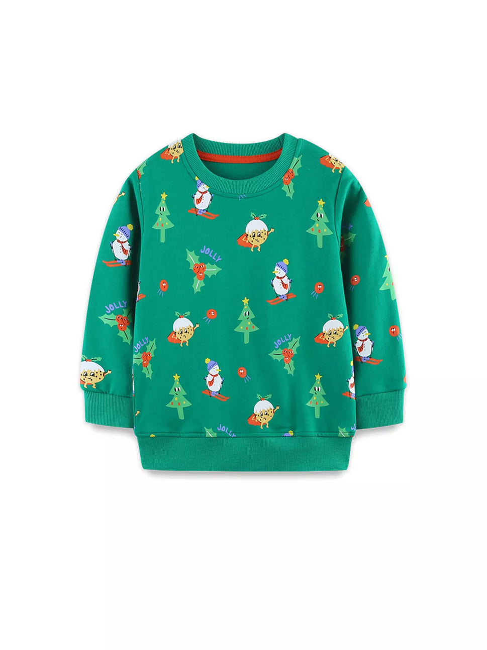 Children's Christmas Print Round Neck Sweatshirt