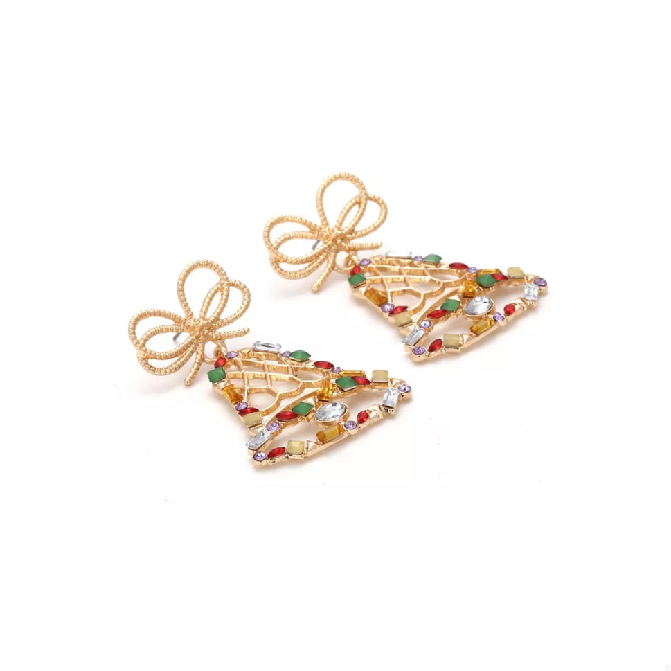 18K Gold-Plated Christmas Bell Dangle Earrings