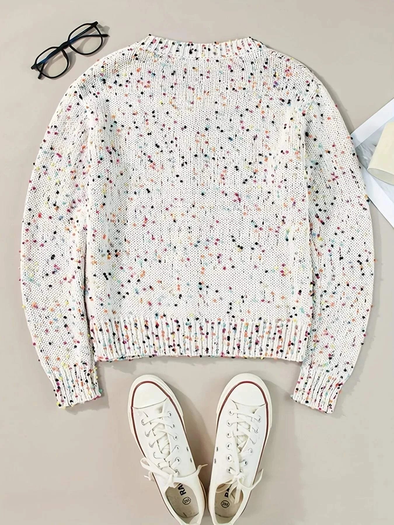 Colorful Button Up Long Sleeve Cardigan