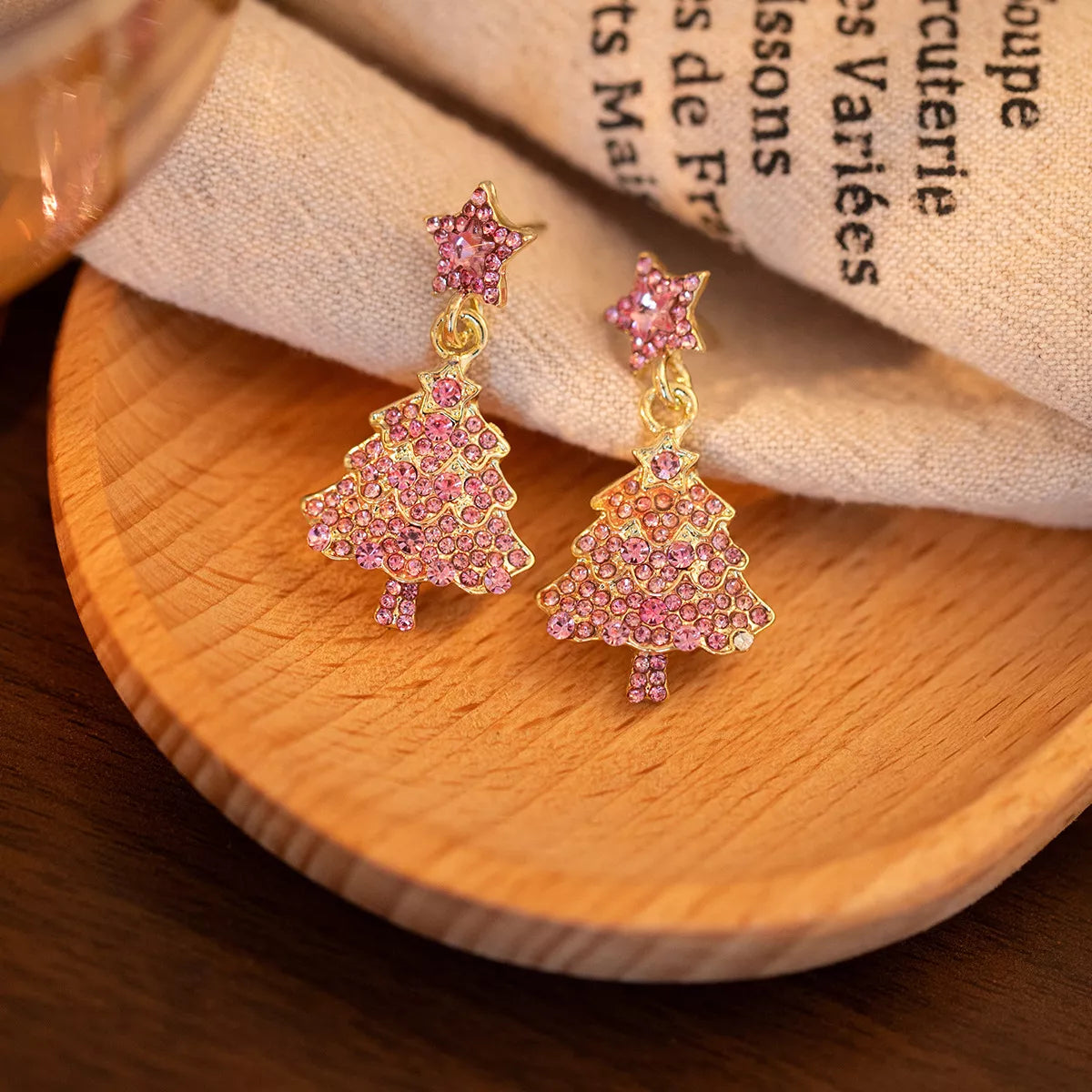 Christmas Tree Star Dangle Earrings