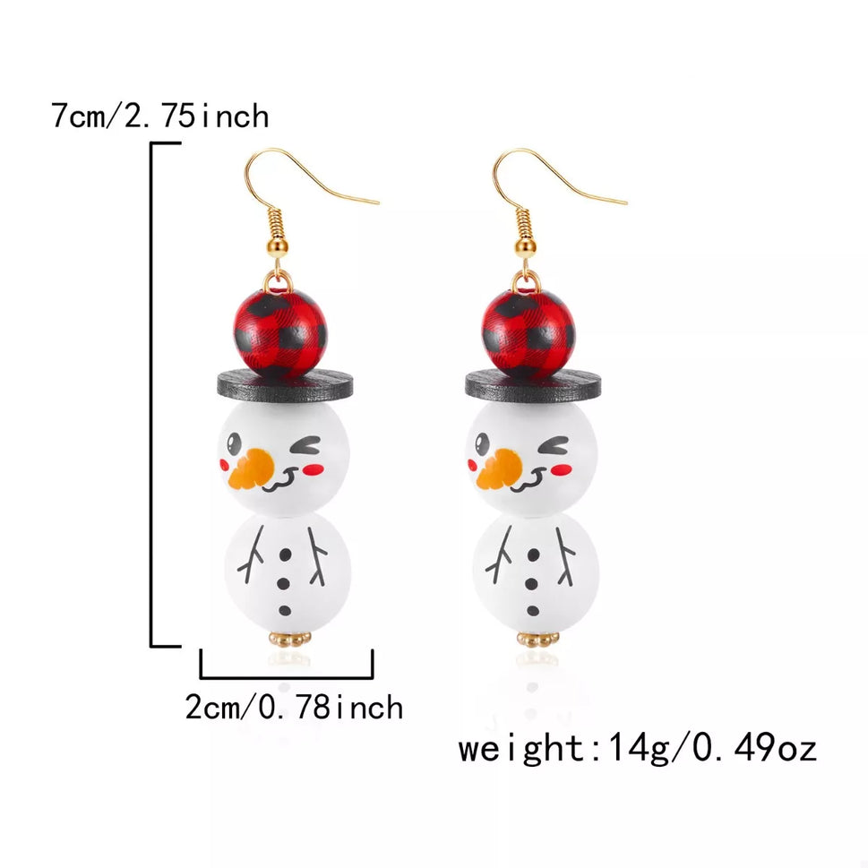 Christmas Snowman Dangle Earrings