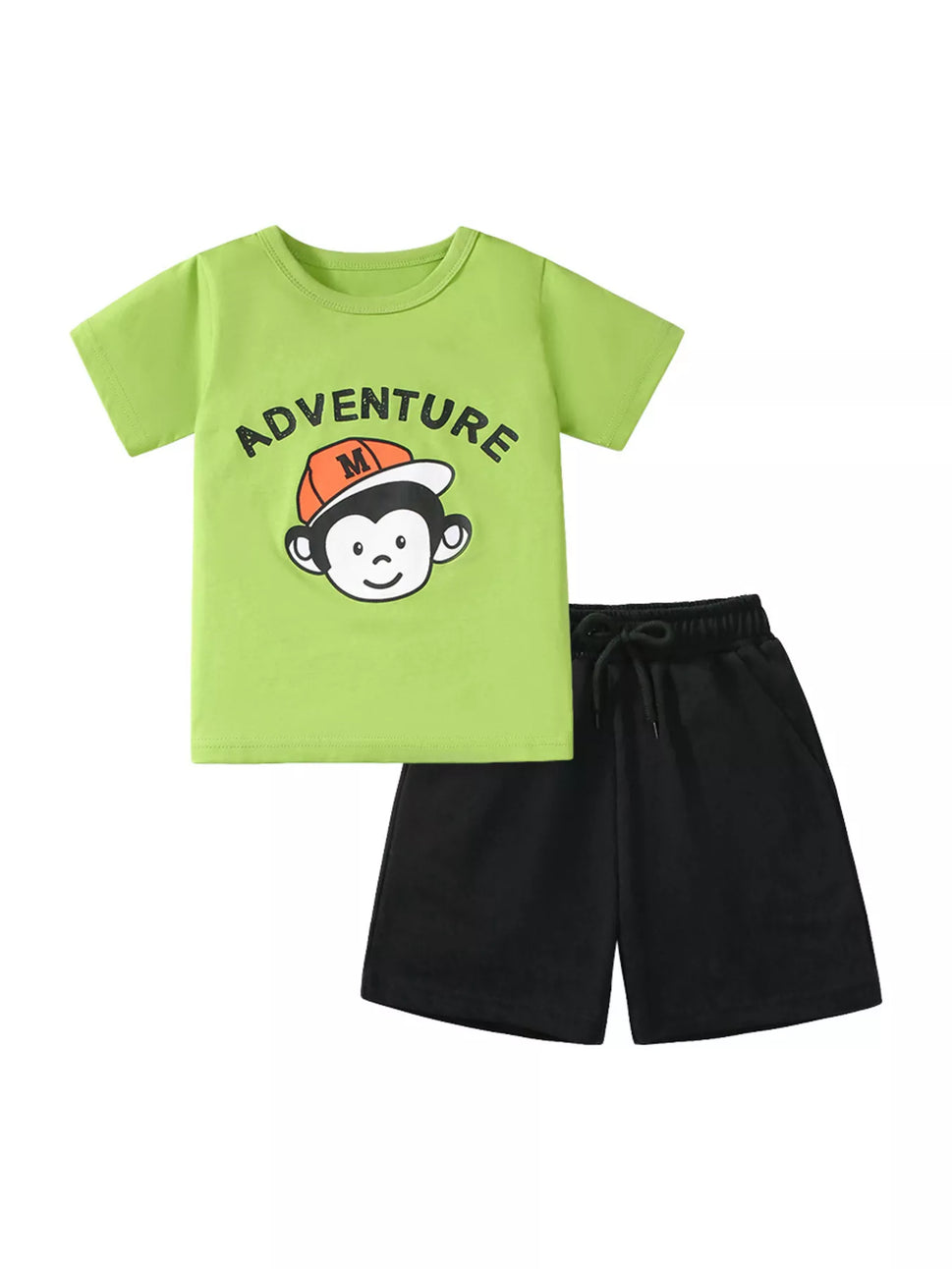Children's Monkey Short Sleeve Top and Shorts Set