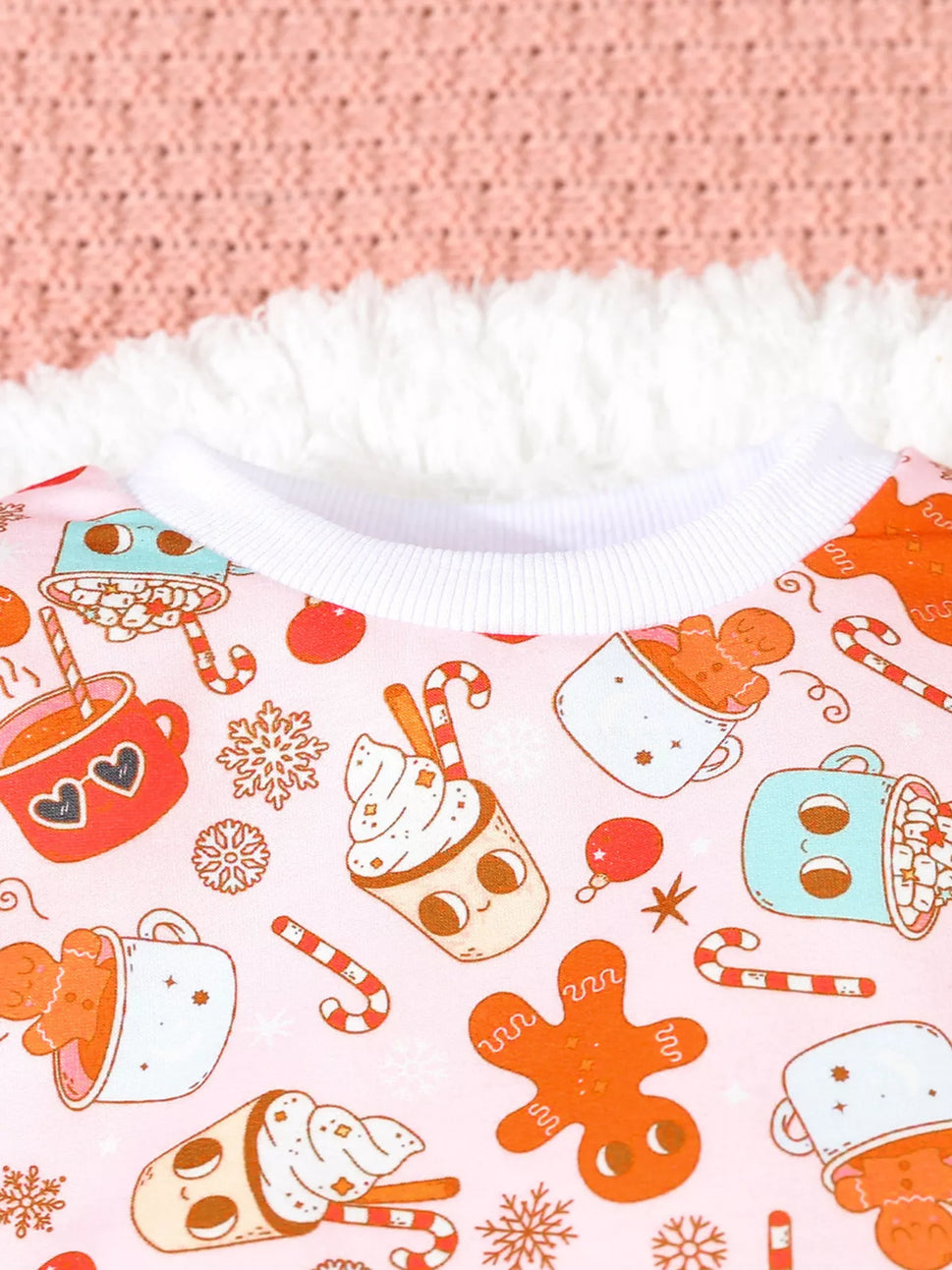 Children's Christmas Santa Print Long Sleeve Set