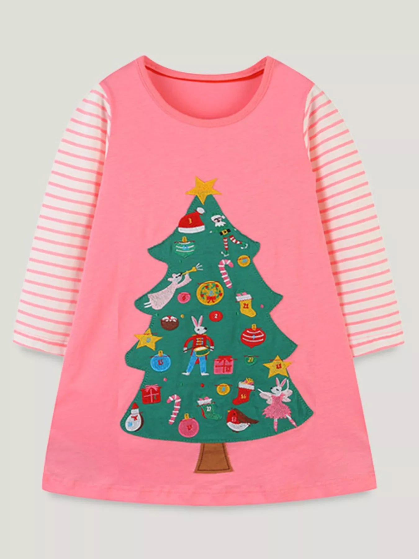 Children's Christmas Tree Long Sleeve Dress
