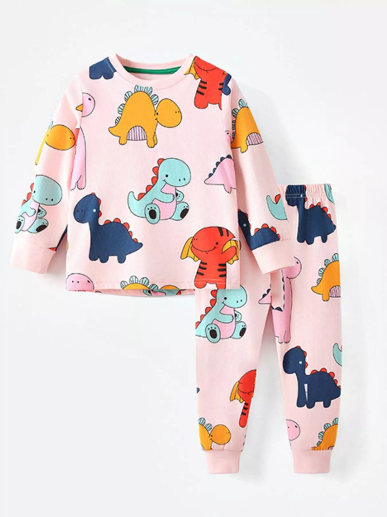 Children's Cute Dinosaur Print Long Sleeve Pajama Set