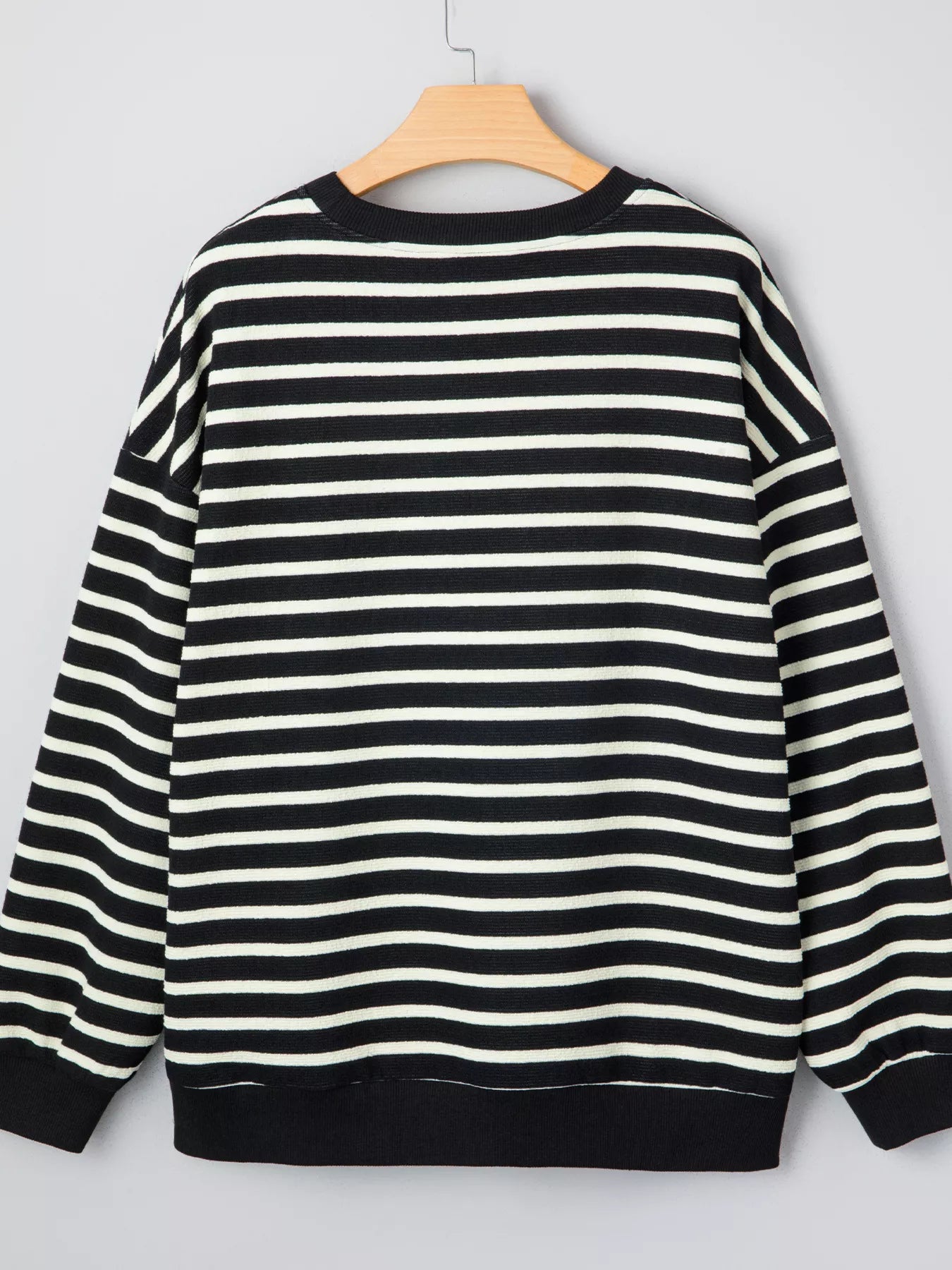 Stripe Contrast MERRY Letter Christmas Print Drop Shoulder Sweatshirt