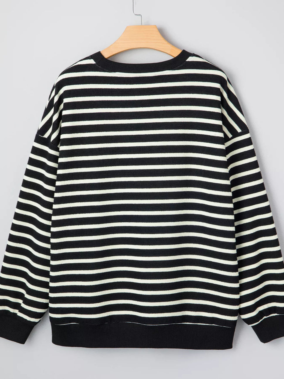 Stripe Contrast MERRY Letter Christmas Print Drop Shoulder Sweatshirt