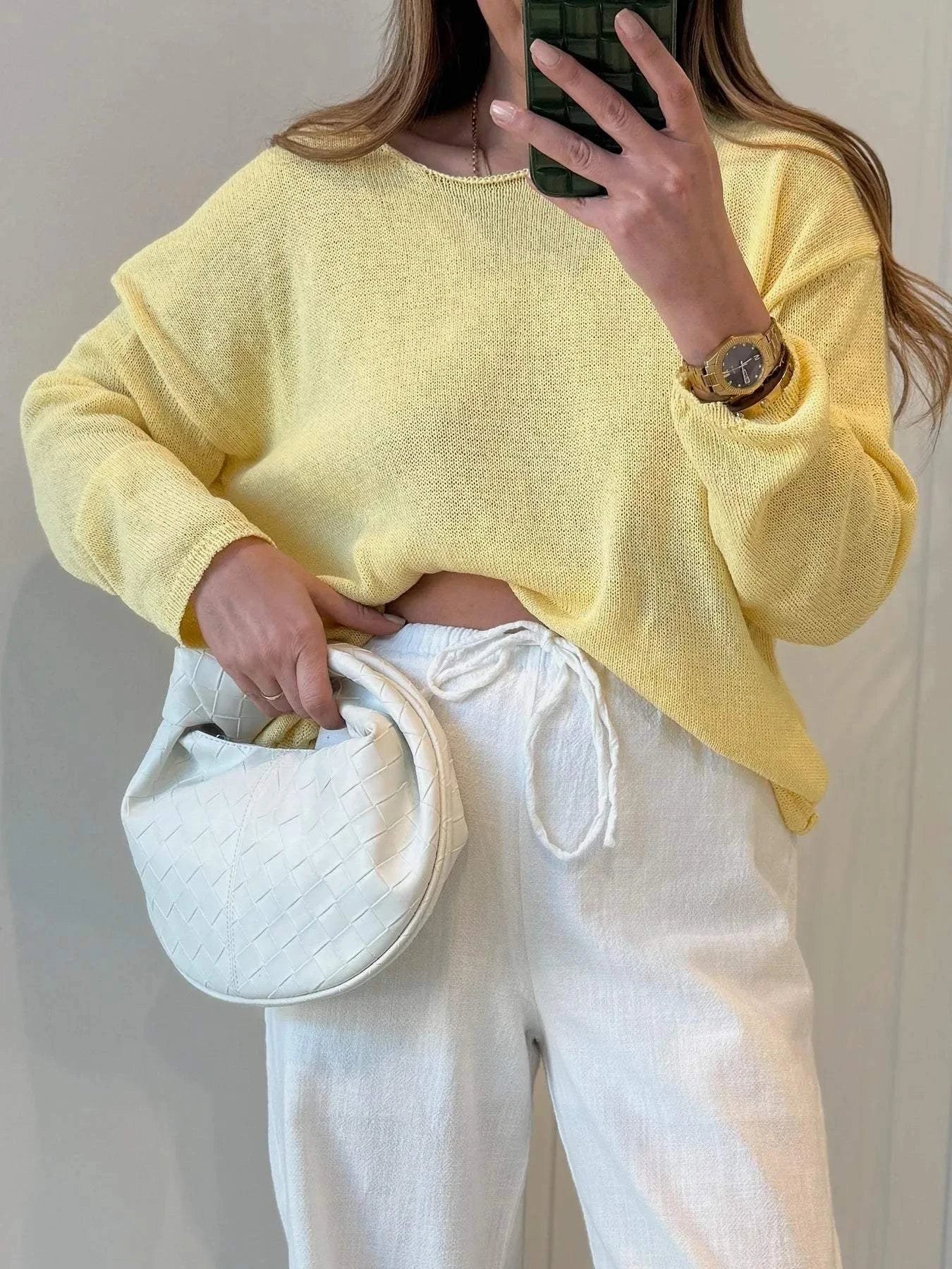 Boat Neck Drop Shoulder Sweater