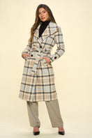 Switch Coalition LA Double-Breasted Plaid Coat with Belt 3 image