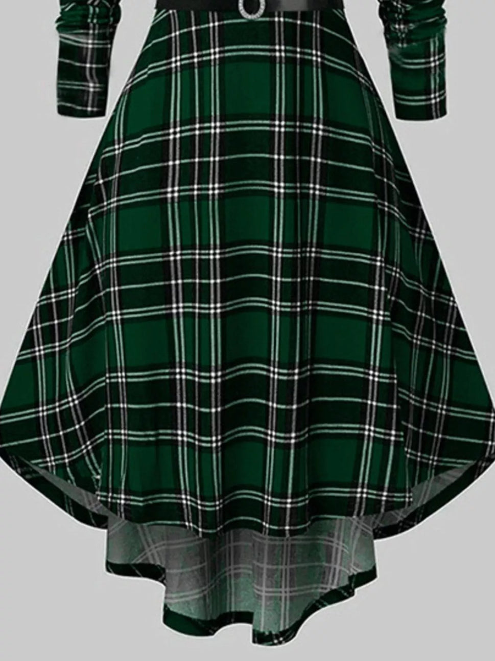 Fuzzy Trim Long Sleeve Christmas Dress