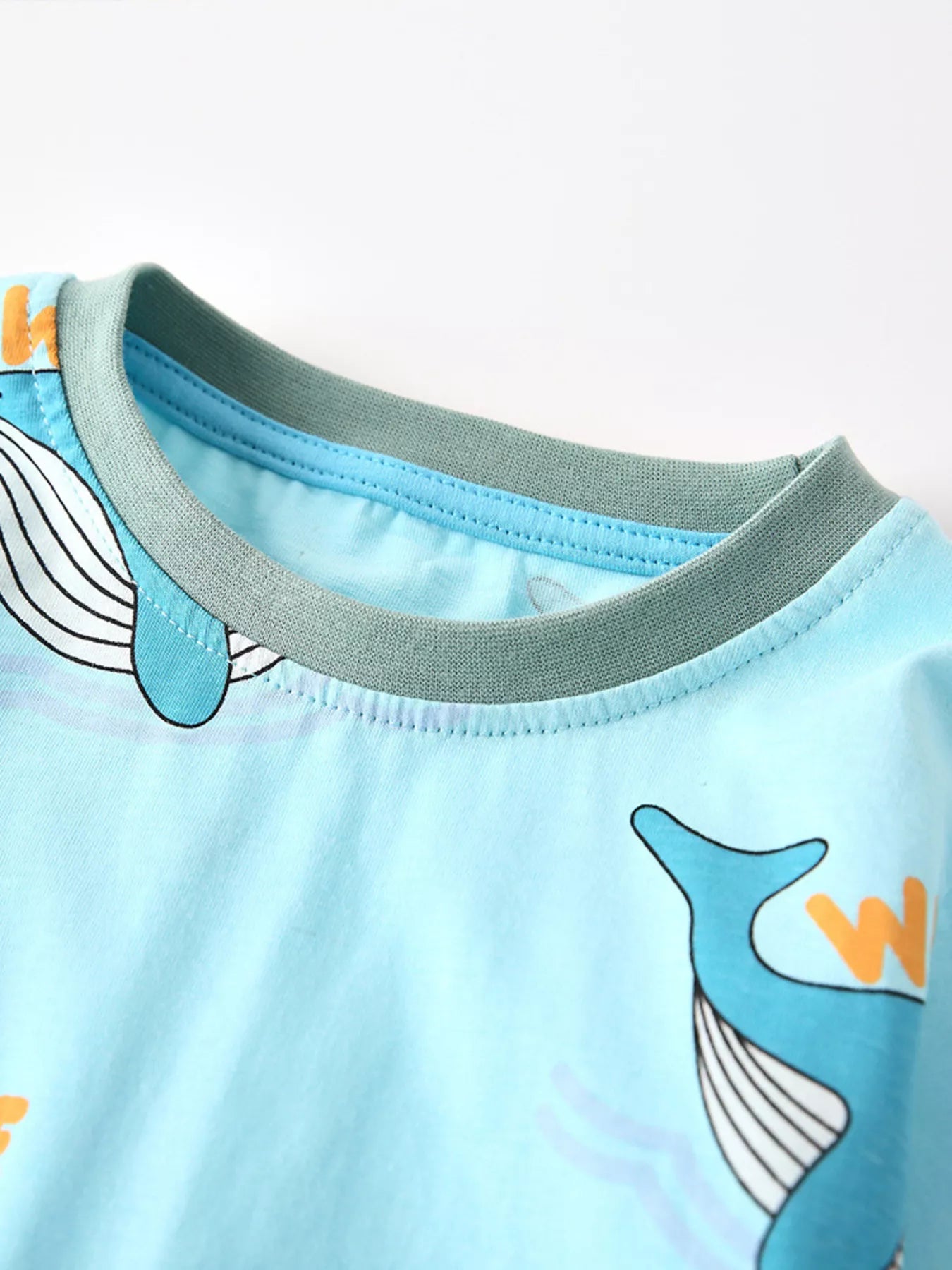 Children's Whale Print Long Sleeve Top and Pants Set