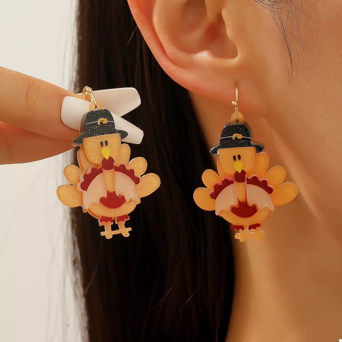 Thanksgiving Turkey Dangle Earrings