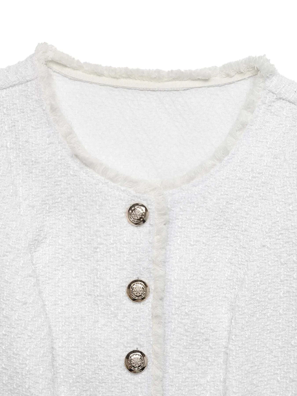 Textured Button-Front Vest with Raw Edge