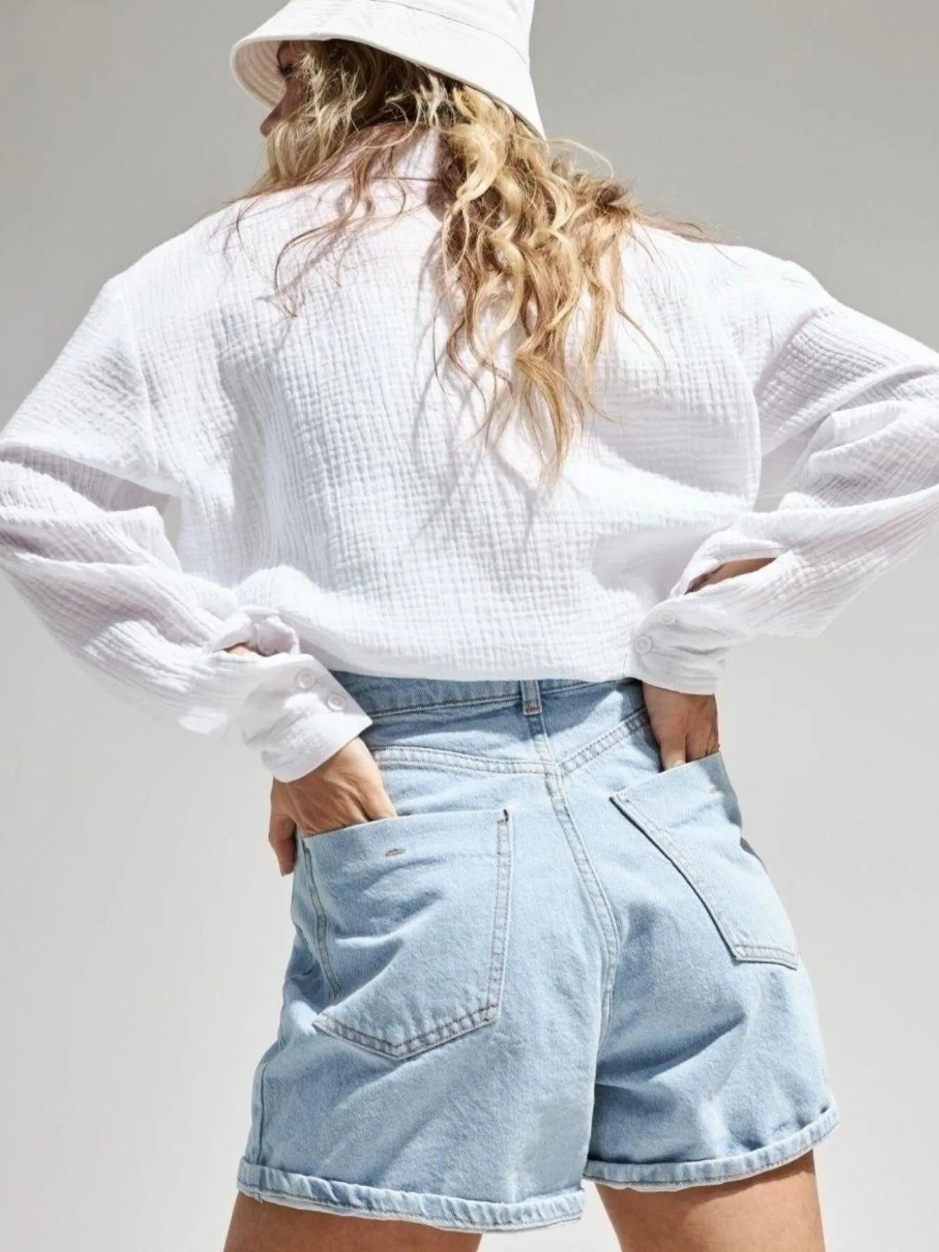 Button Up Long Sleeve Texture Shirt
