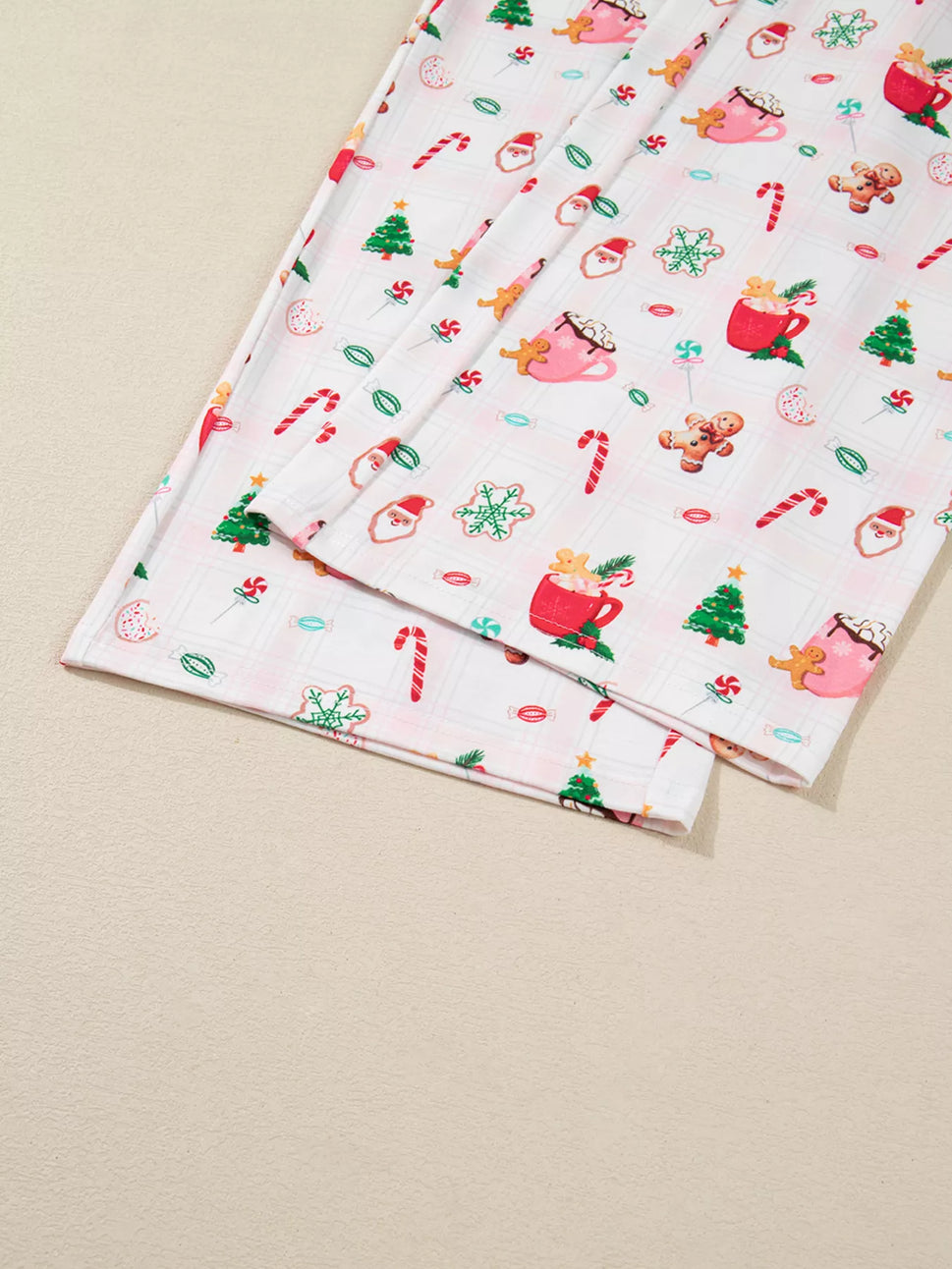 Christmas Spirit Cute Holiday Print Short Sleeve Shirt and Pants 2pcs Pajama Set