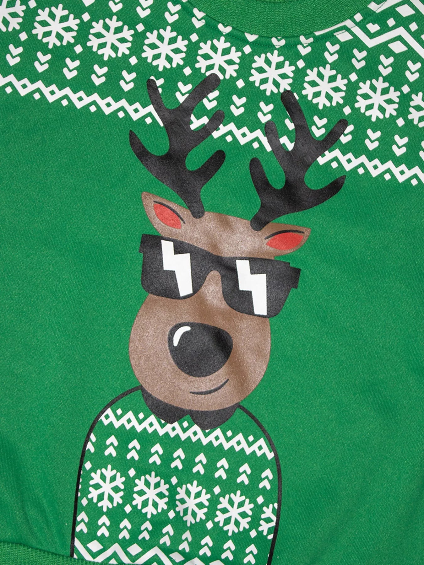 Children's Christmas Reindeer Graphic Crewneck Sweatshirt