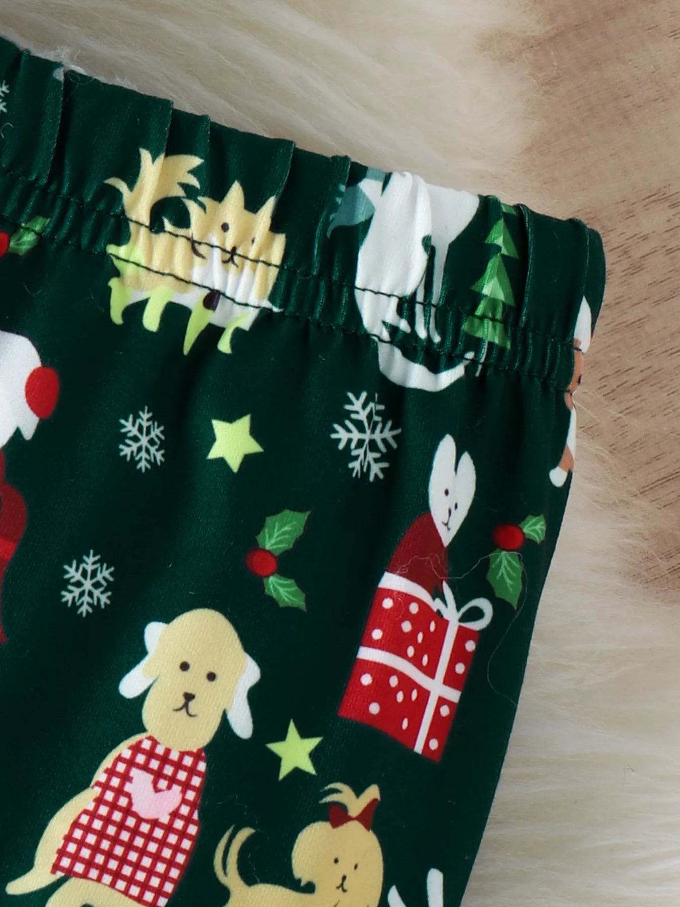 Children's Christmas Print Top and Pants Set