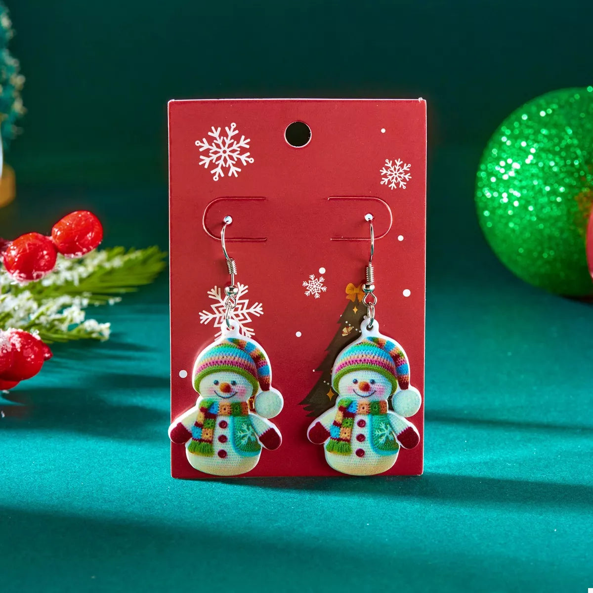 Christmas Snowman Dangle Earrings