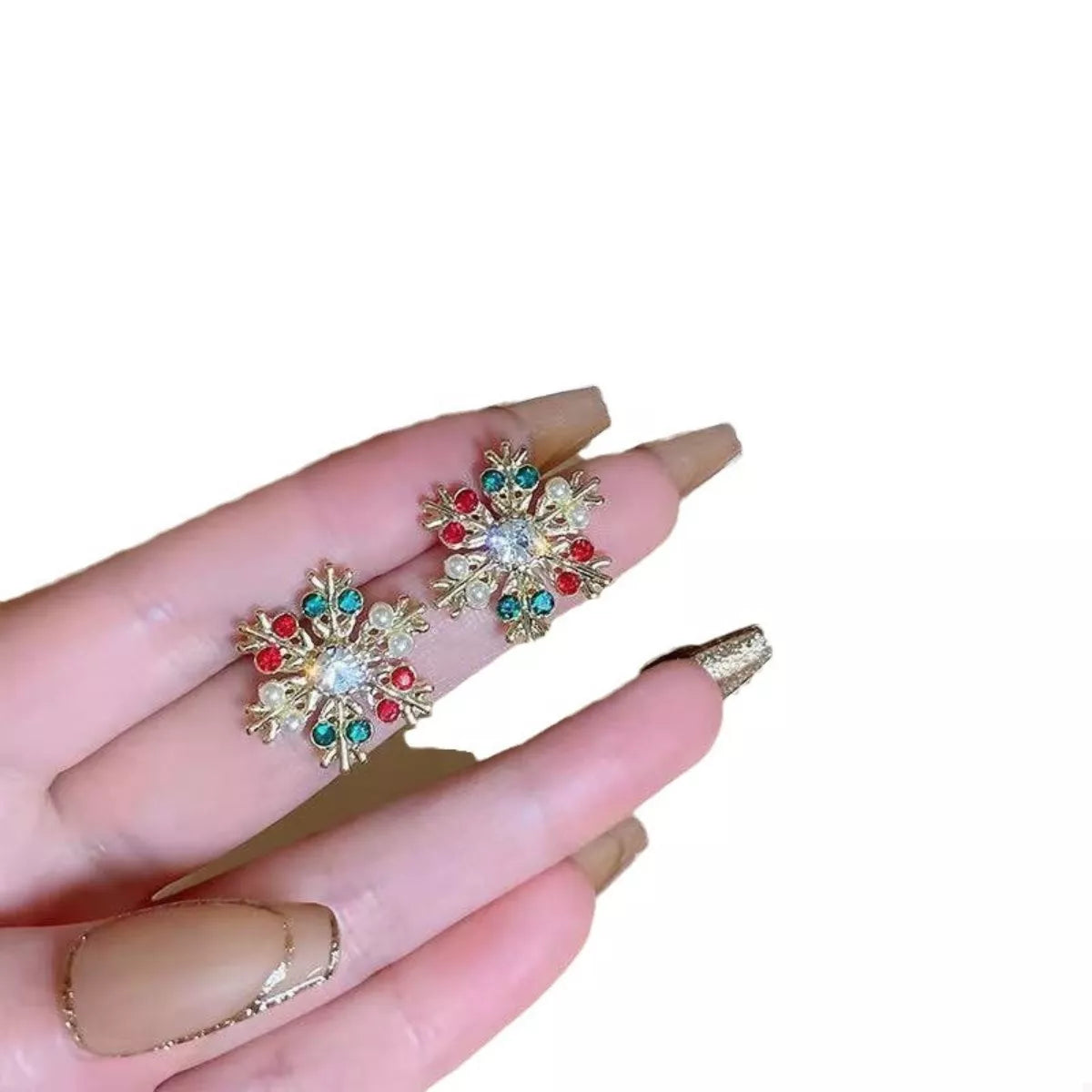 18K Gold-Plated Snowflake Stud Earrings