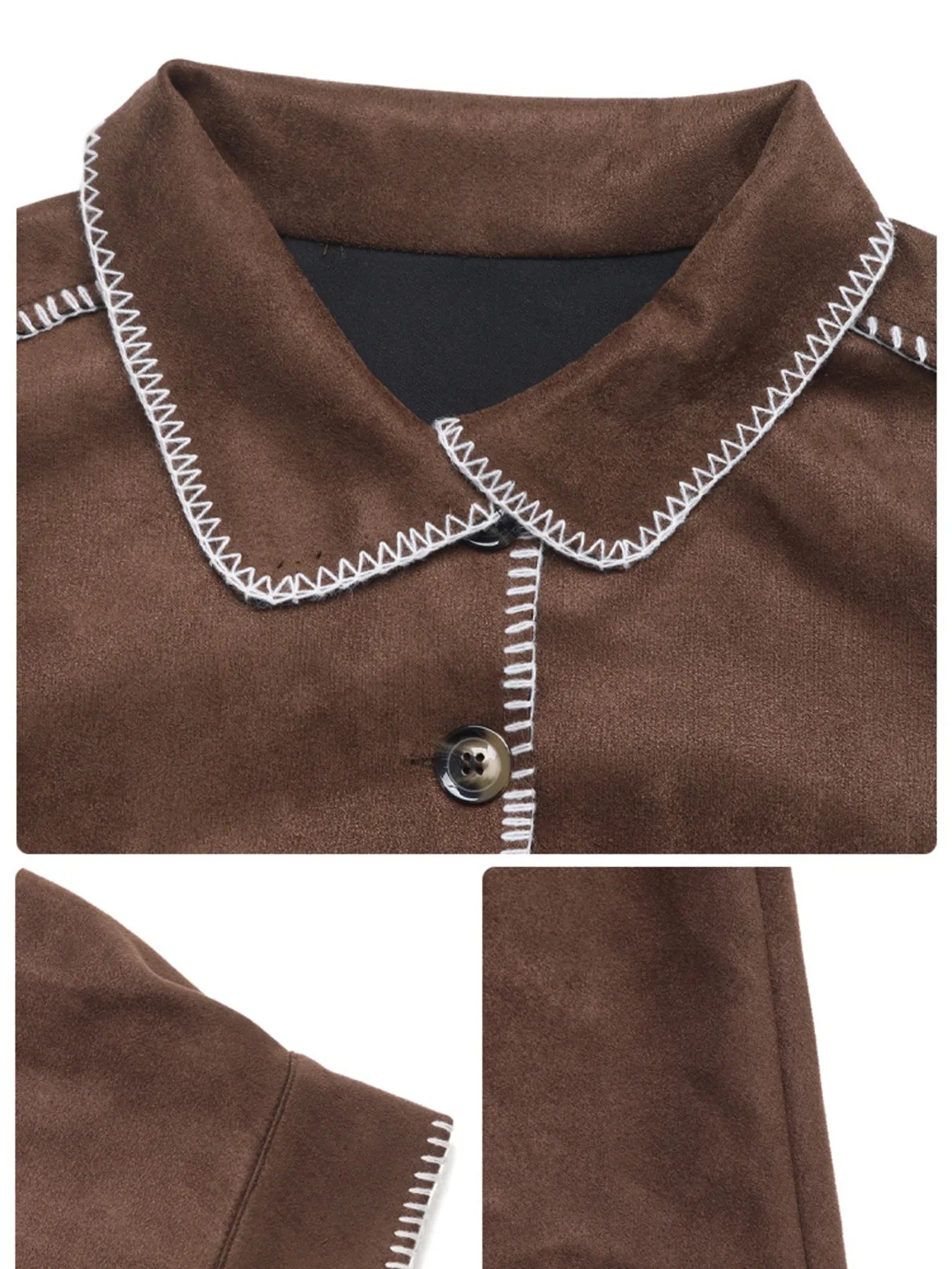 Button Up Contrast Trim Jacket
