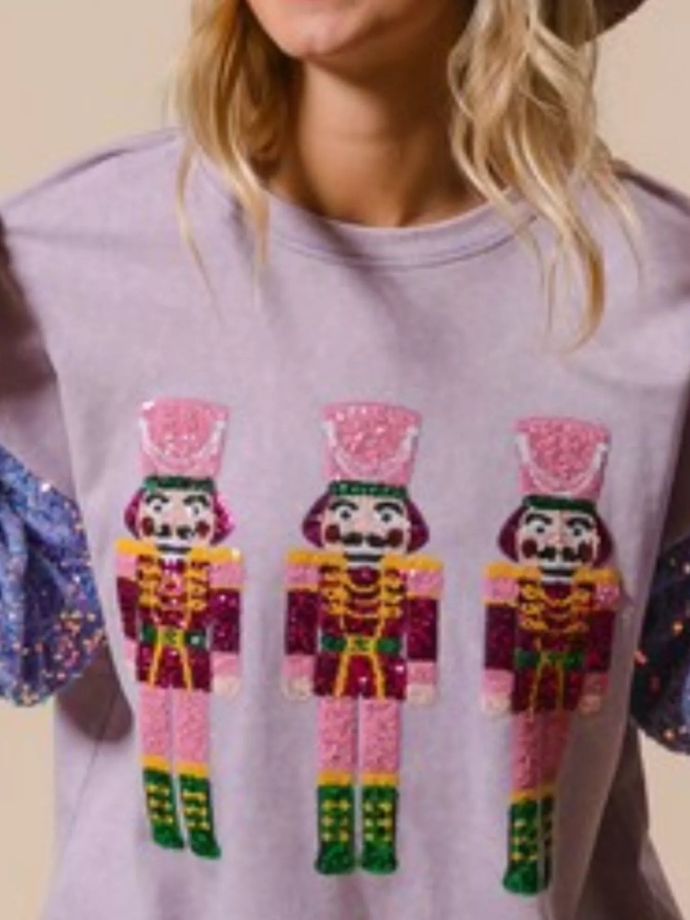 Christmas Theme Sequin Long Sleeve Sweatshirt